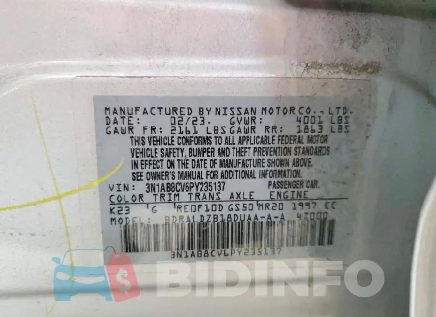 3N1AB8CV6PY235137 Photo# 12