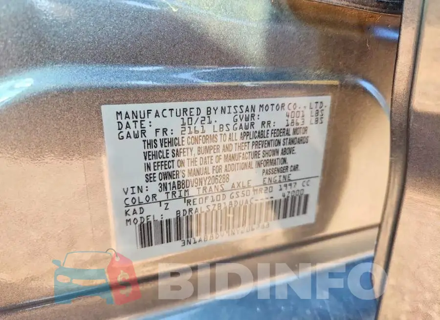 3N1AB8DV9NY206288 Photo# 13