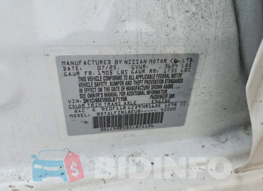 3N1CN8EV8SL871156 Photo# 12