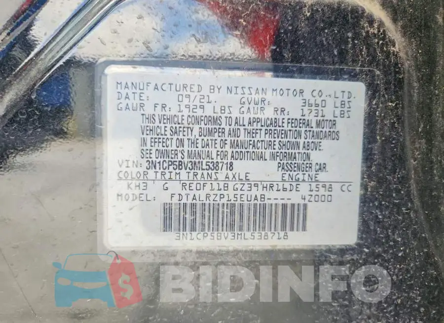 3N1CP5BV3ML538718 Photo# 14
