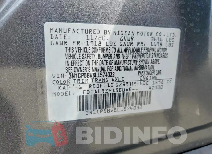 3N1CP5BV8LL574032 Photo# 13
