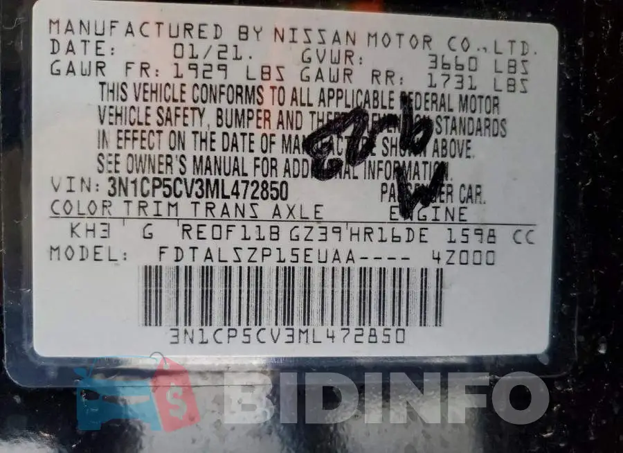 3N1CP5CV3ML472850 Photo# 12