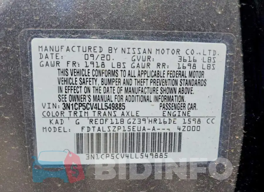 3N1CP5CV4LL549885 Photo# 14