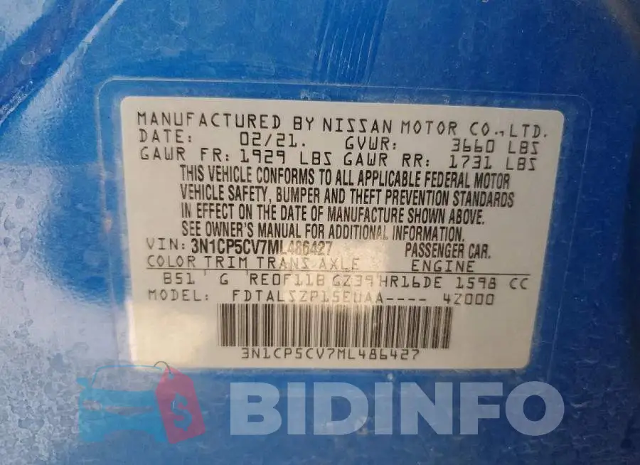 3N1CP5CV7ML486427 Photo# 14