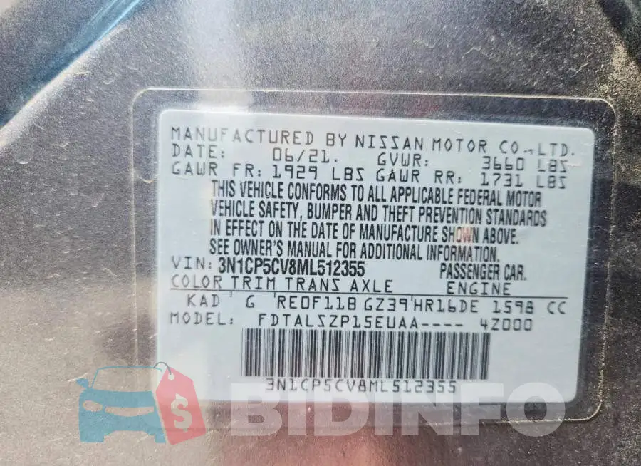 3N1CP5CV8ML512355 Photo# 13