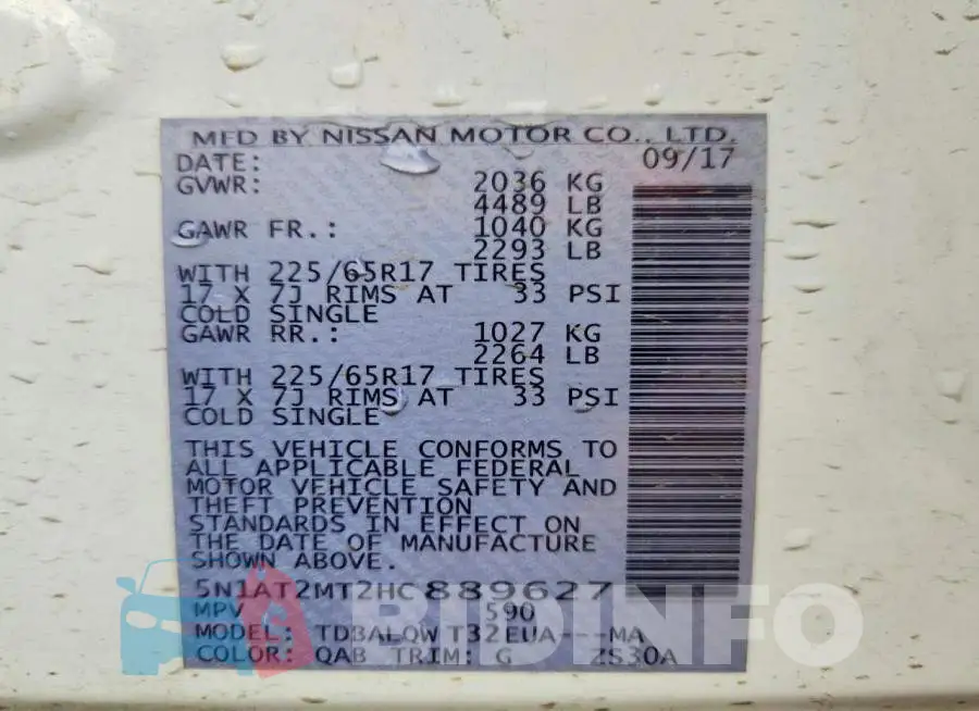 5N1AT2MT2HC889627 Photo# 13