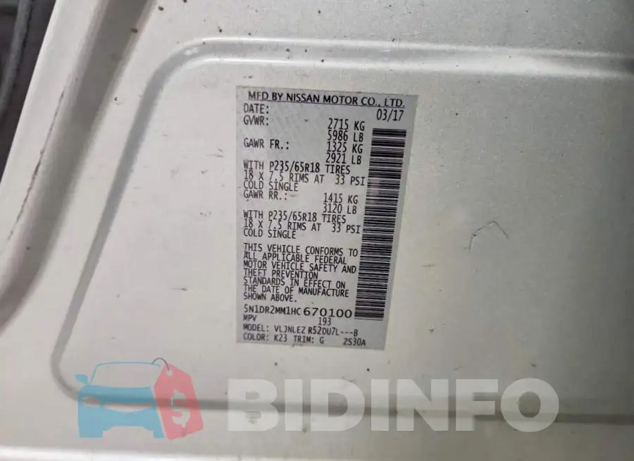 5N1DR2MM1HC670100 Photo# 13