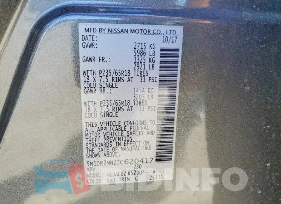 5N1DR2MN2JC620417 Photo# 13