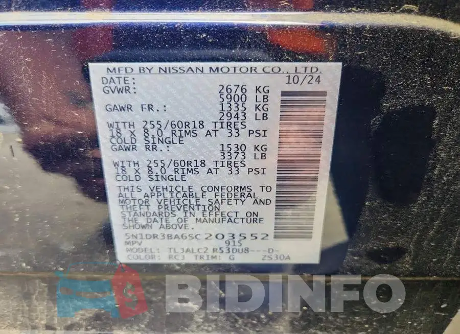 5N1DR3BA6SC203552 Photo# 13