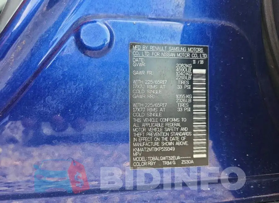 KNMAT2MT8KP519349 Photo# 14