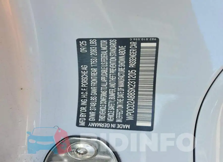 WP0CD2A88SK231205 Photo# 12