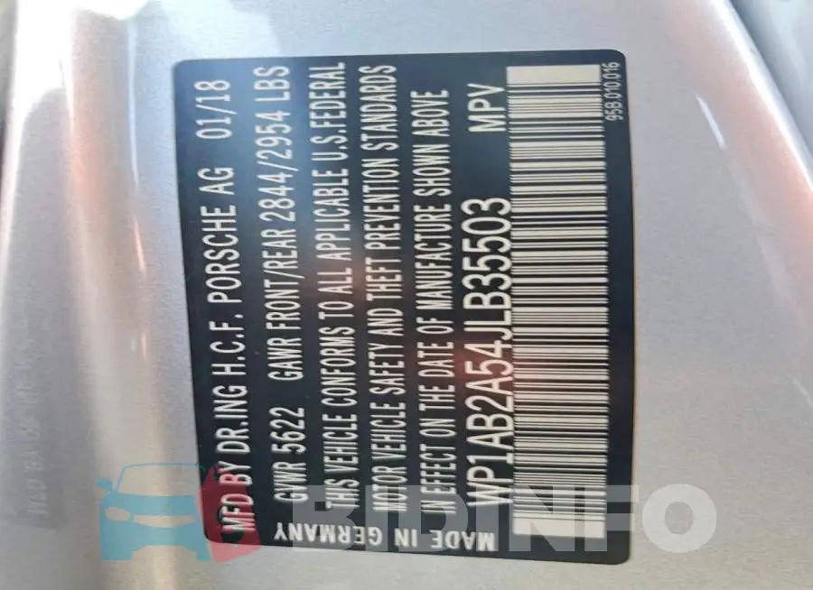 WP1AB2A54JLB35503 Photo# 13