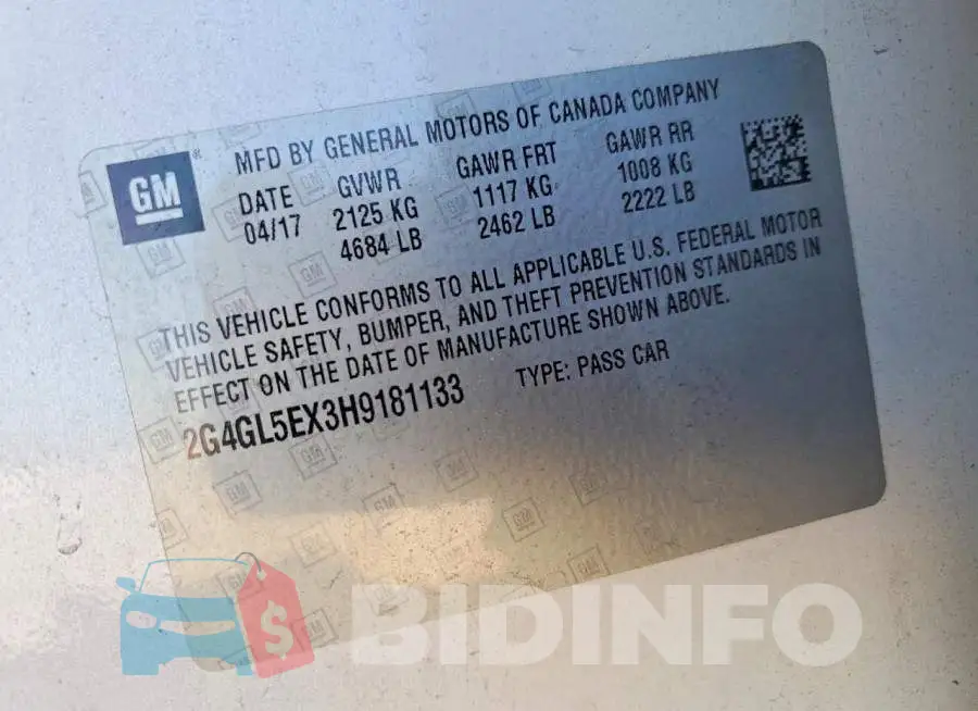 2G4GL5EX3H9181133 Photo# 12