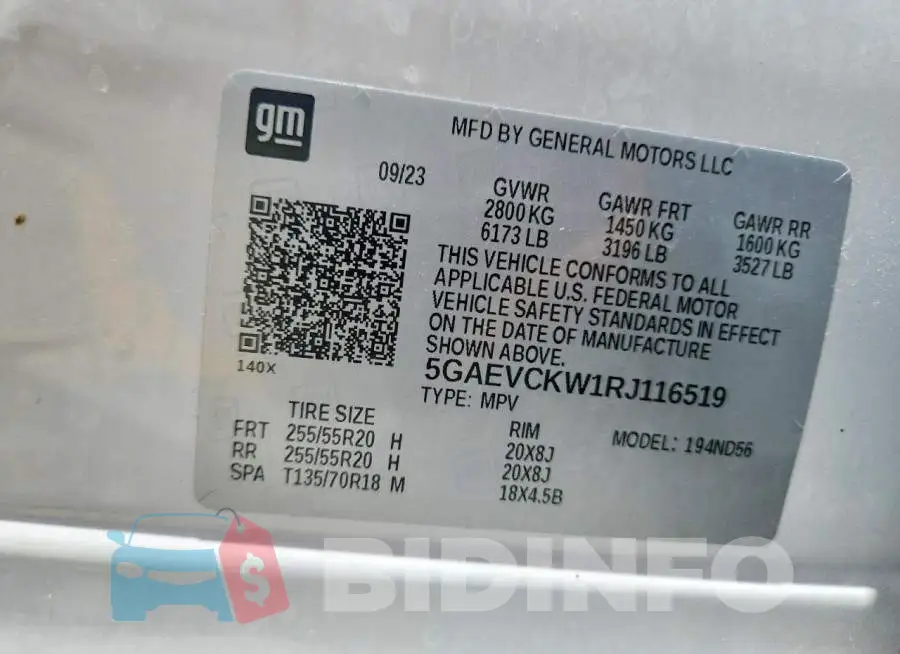 5GAEVCKW1RJ116519 Photo# 14