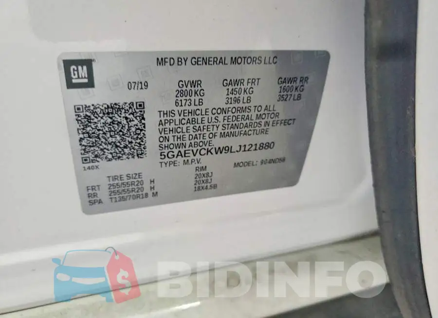 5GAEVCKW9LJ121880 Photo# 13