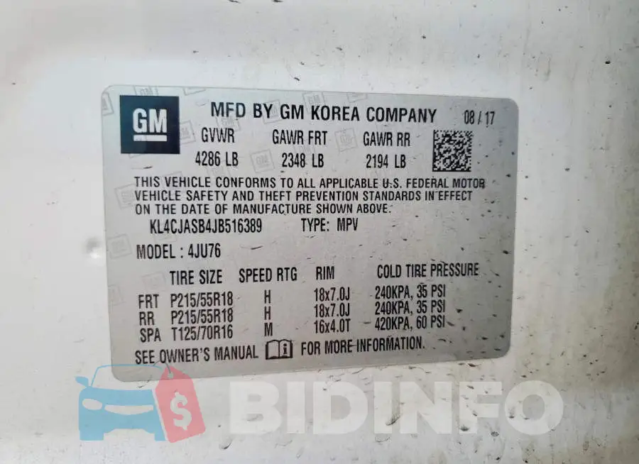 KL4CJASB4JB516389 Photo# 13