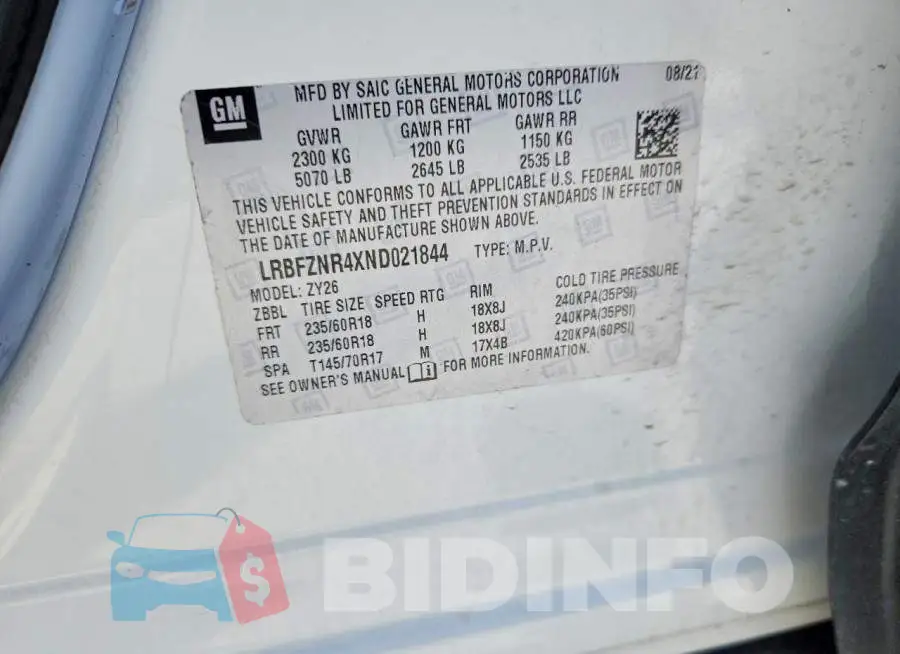 LRBFZNR4XND021844 Photo# 12