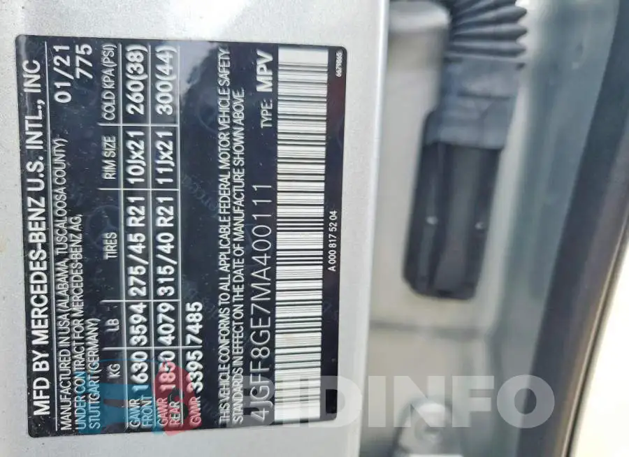 4JGFF8GE7MA400111 Photo# 13