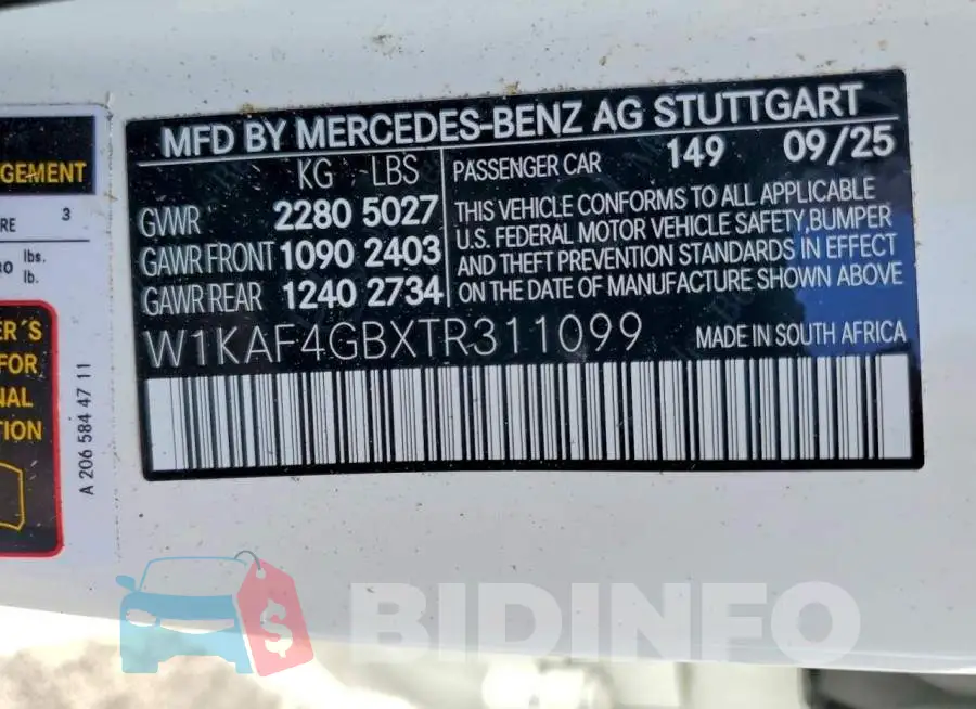 W1KAF4GBXTR311099 Photo# 12