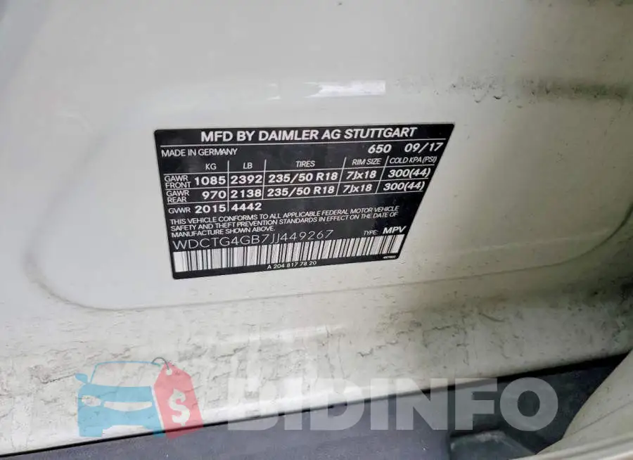 WDCTG4GB7JJ449267 Photo# 12