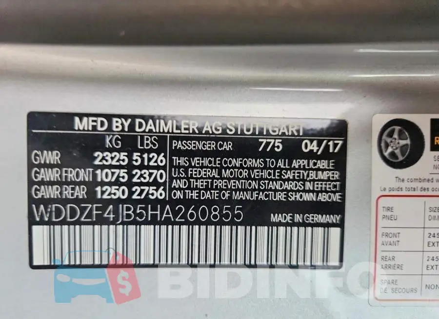 WDDZF4JB5HA260855 Photo# 12