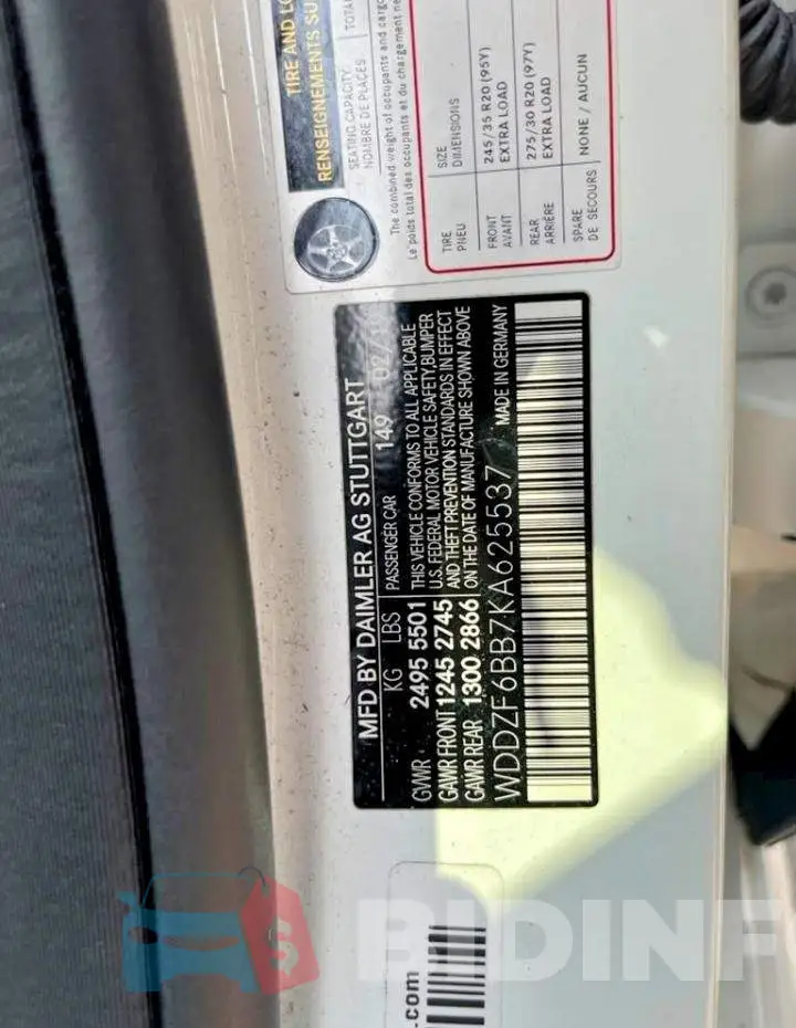 WDDZF6BB7KA625537 Photo# 12