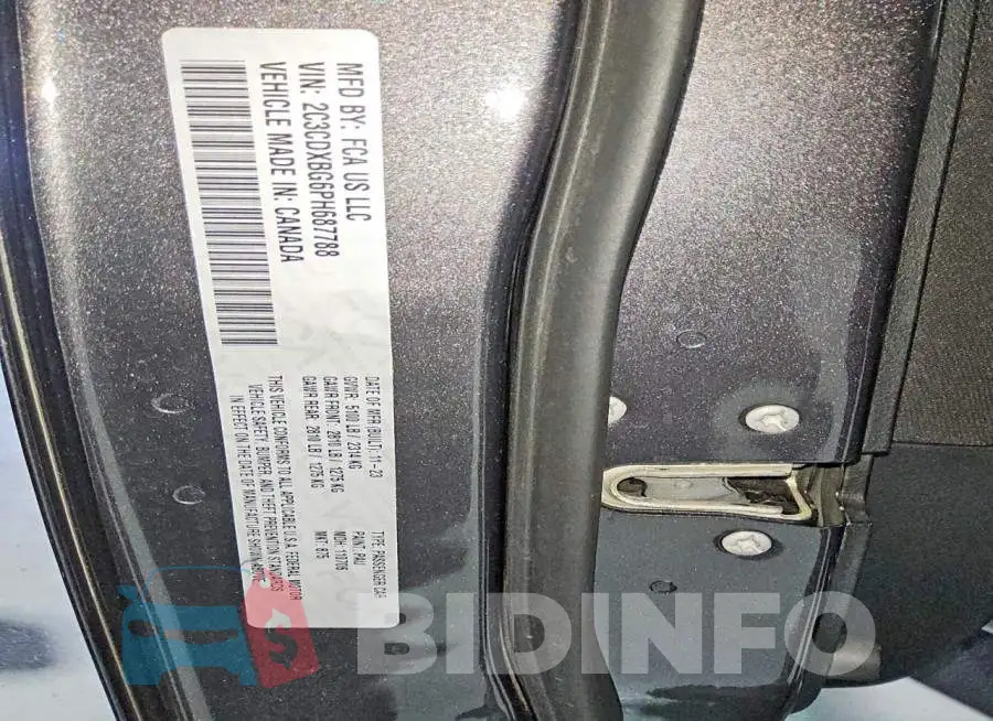 2C3CDXBG6PH687788 Photo# 13