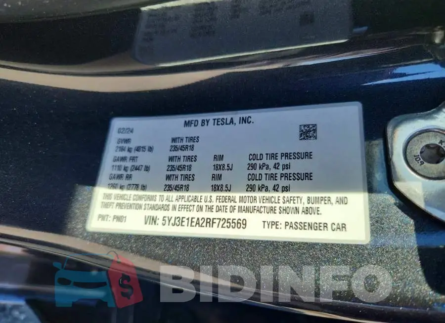 5YJ3E1EA2RF725569 Photo# 12