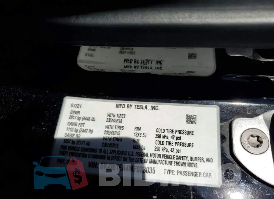 5YJ3E1EA4MF023035 Photo# 13