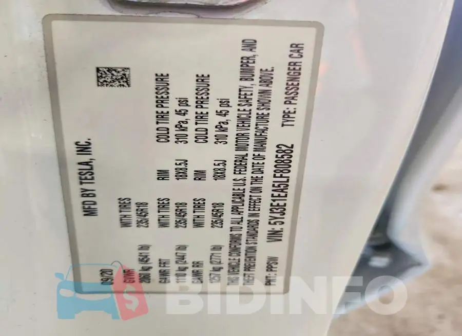 5YJ3E1EA5LF808582 Photo# 12