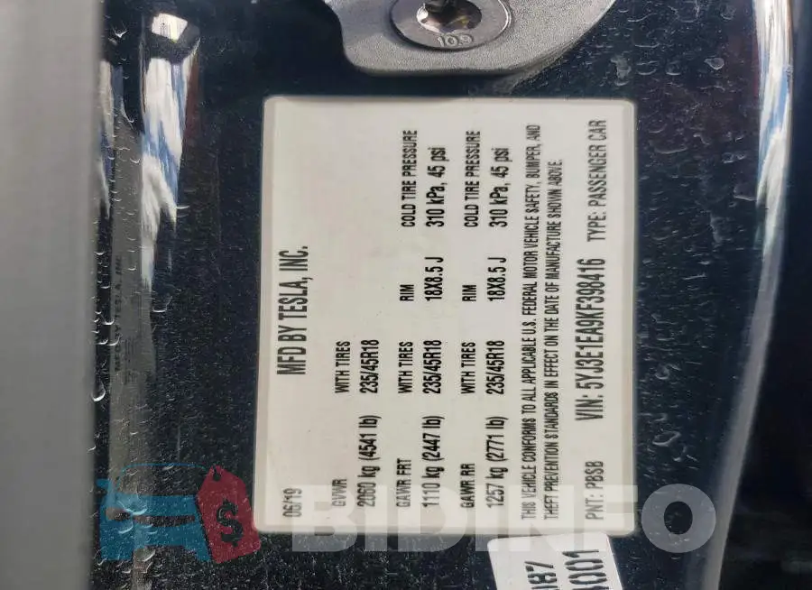 5YJ3E1EA9KF398416 Photo# 12