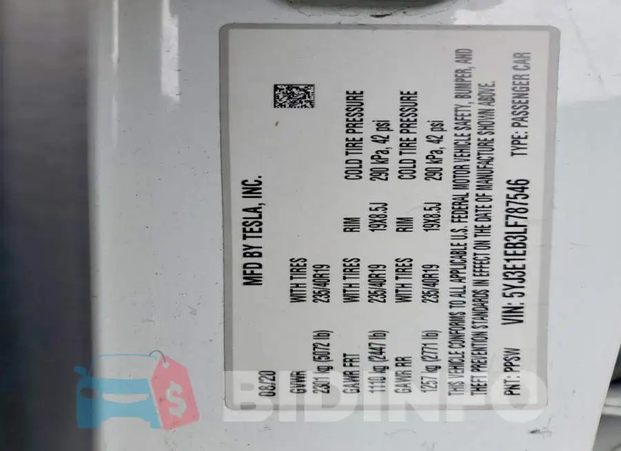 5YJ3E1EB3LF787546 Photo# 12