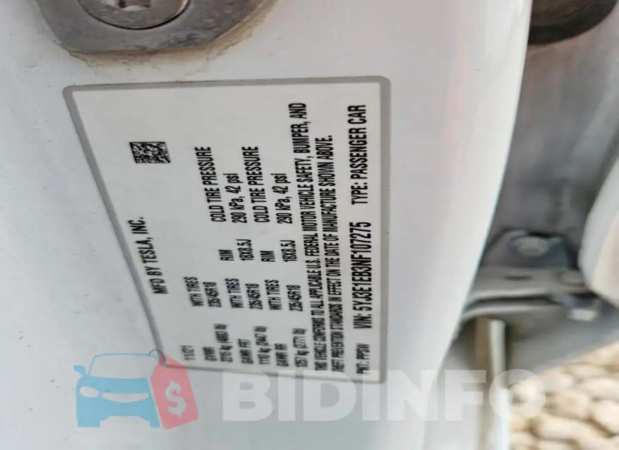 5YJ3E1EB3NF107275 Photo# 12