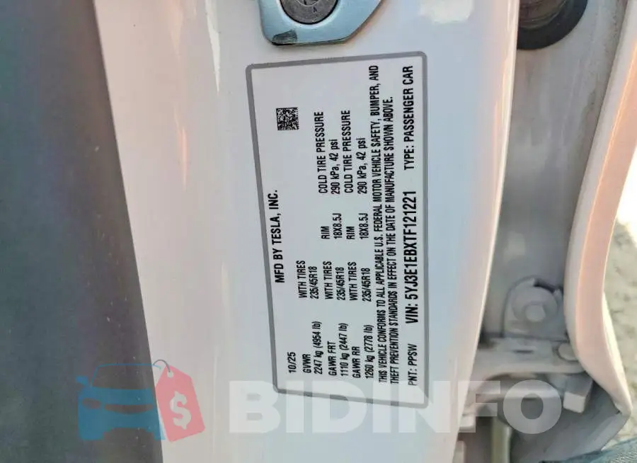 5YJ3E1EBXTF121221 Photo# 12