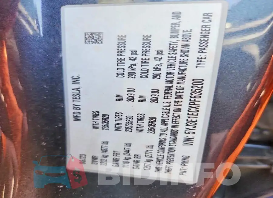5YJ3E1ECXPF635200 Photo# 12