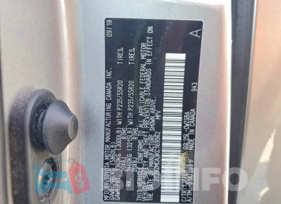 2T2BZMCA3KC169962 Photo# 14