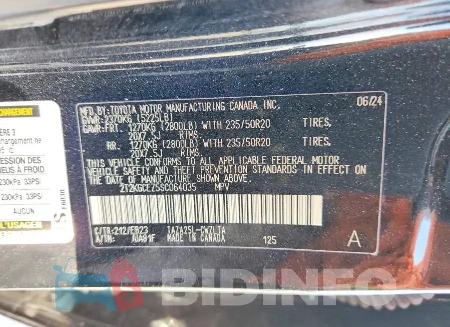 2T2KGCEZ5SC064035 Photo# 13