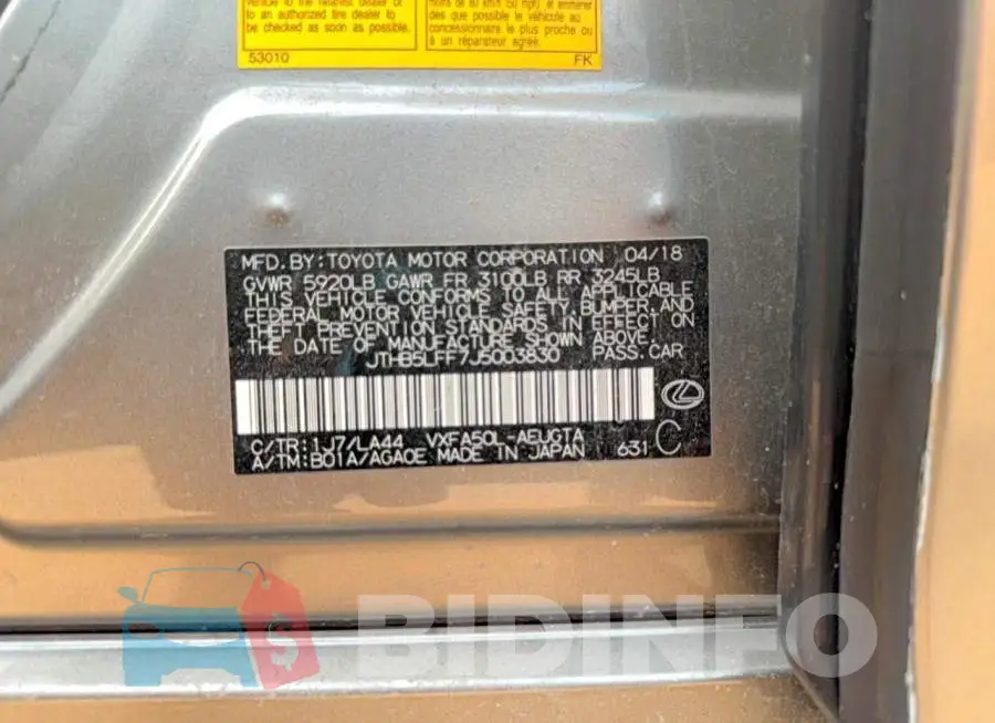JTHB5LFF7J5003830 Photo# 10