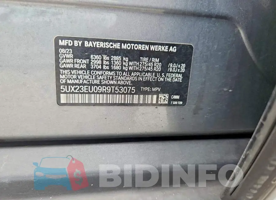 5UX23EU09R9T53075 Photo# 13