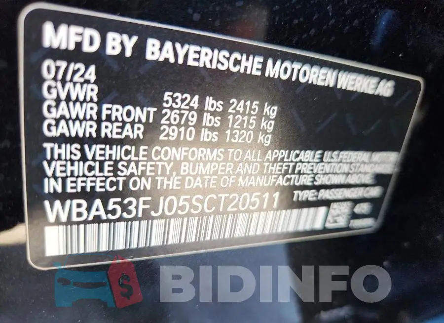 WBA53FJ05SCT20511 Photo# 12