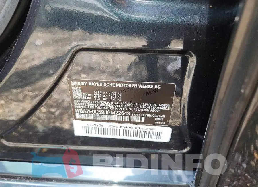 WBA7F0C59JGM22648 Photo# 12