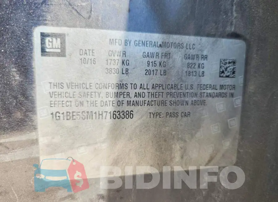 1G1BE5SM1H7163386 Photo# 12