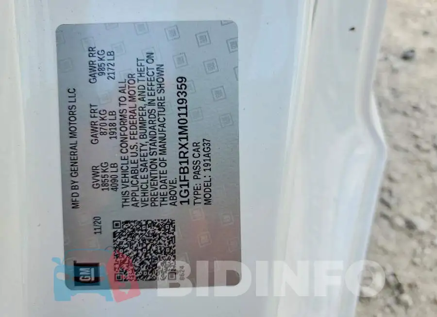 1G1FB1RX1M0119359 Photo# 13