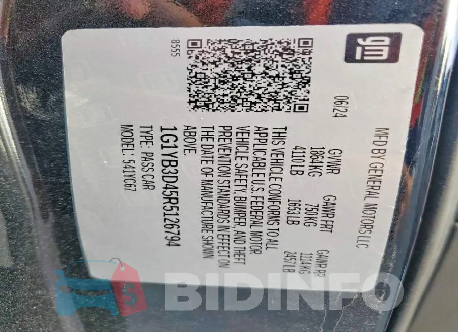 1G1YB3D45R5126794 Photo# 12