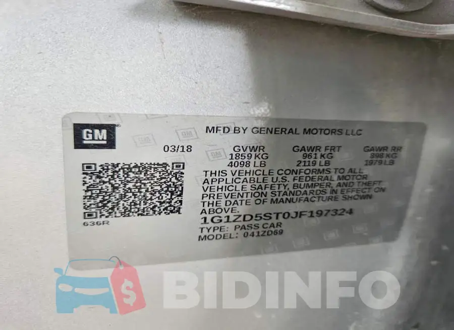 1G1ZD5ST0JF197324 Photo# 12