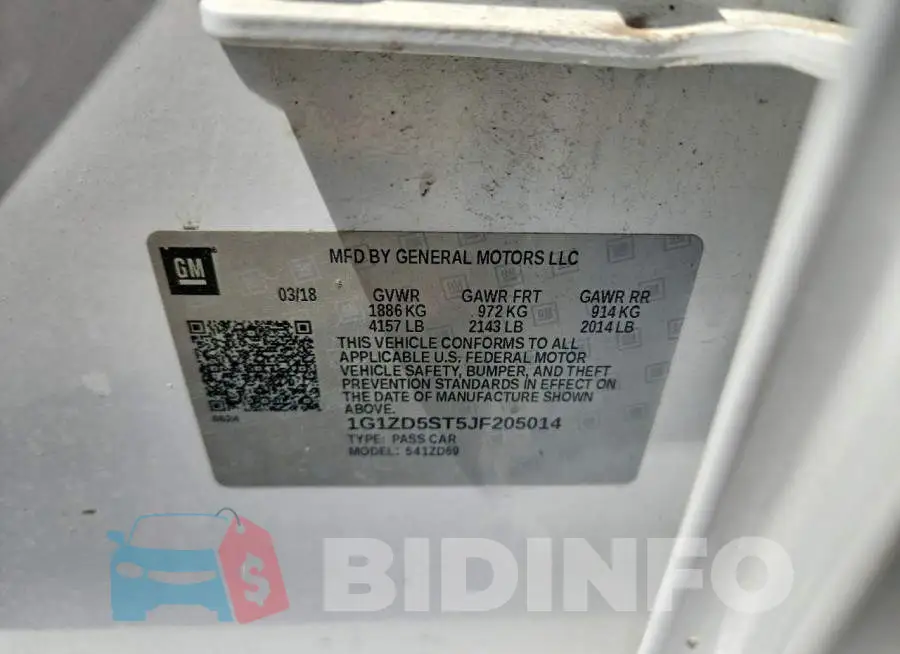 1G1ZD5ST5JF205014 Photo# 12