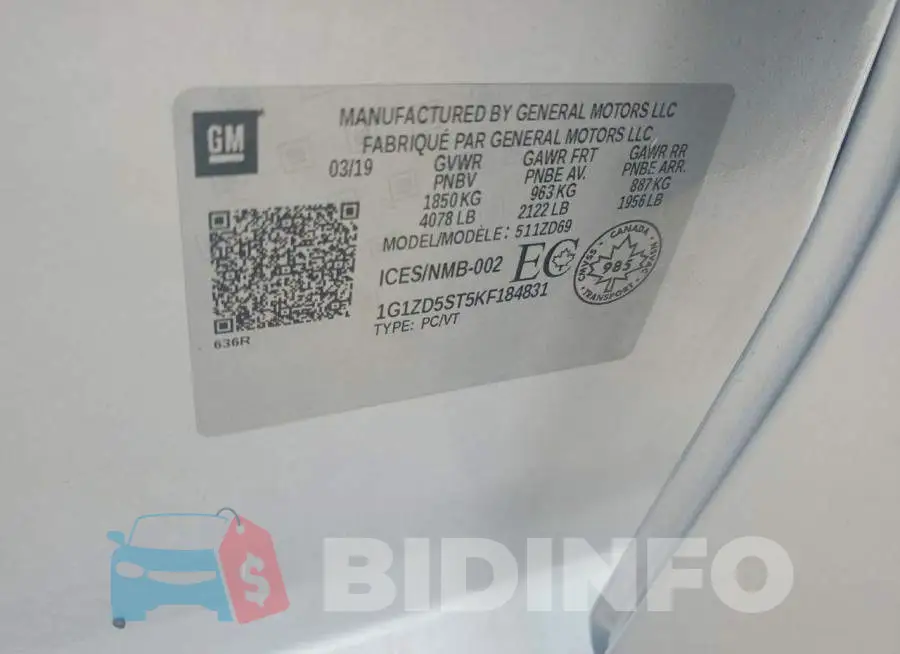 1G1ZD5ST5KF184831 Photo# 12