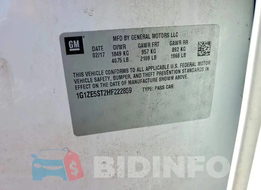 1G1ZE5ST2HF222859 Photo# 12