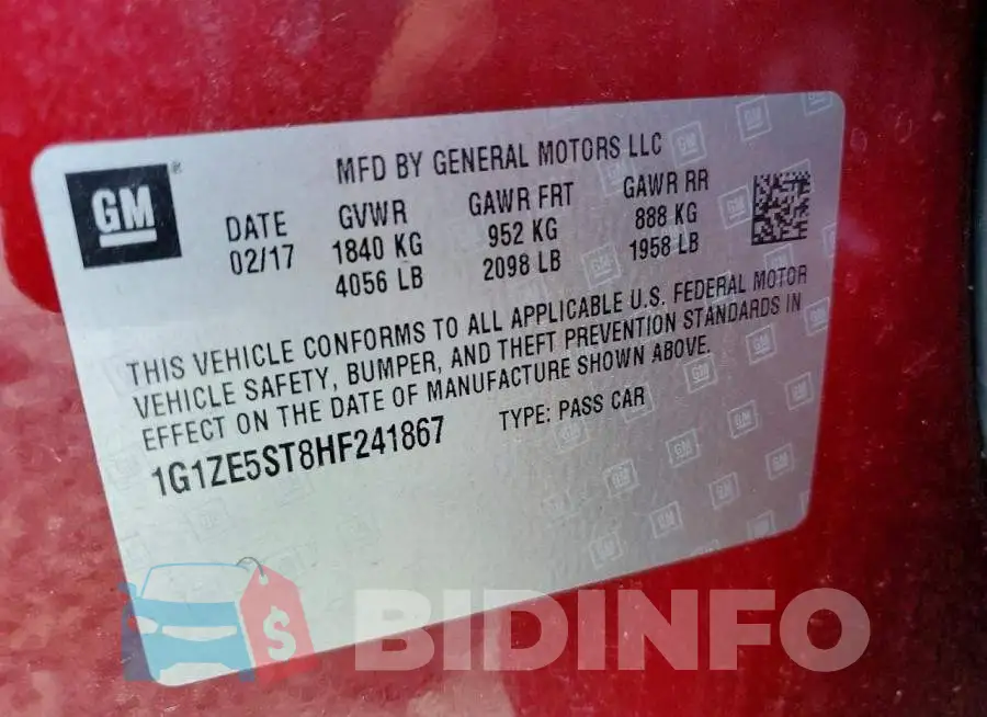 1G1ZE5ST8HF241867 Photo# 12