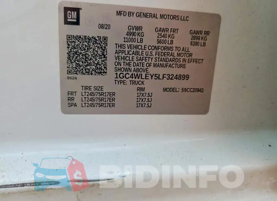 1GC4WLEY5LF324899 Photo# 12